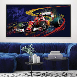 Race Speed Canvas Art 20 x 10in / Rolled Prints Clock Canvas