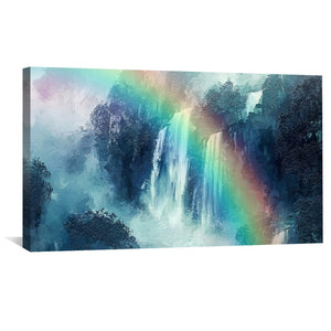 Rainbow Falls Canvas Art Clock Canvas