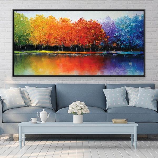 Rainbow Forest Canvas Art 50 x 25cm / Framed Prints Clock Canvas
