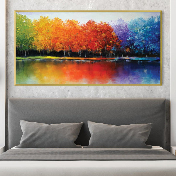 Rainbow Forest Canvas Art Clock Canvas
