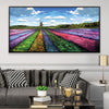 Rainbow Meadow Canvas Art Clock Canvas