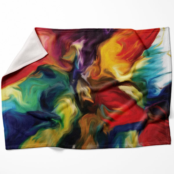 Rainbow Splash Blanket Blanket 75 x 100cm Clock Canvas