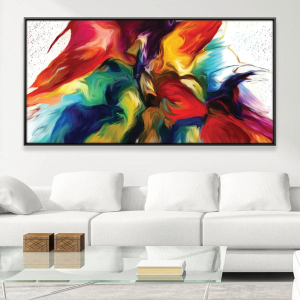 Rainbow Splash Canvas Art 50 x 25cm / Framed Prints Clock Canvas