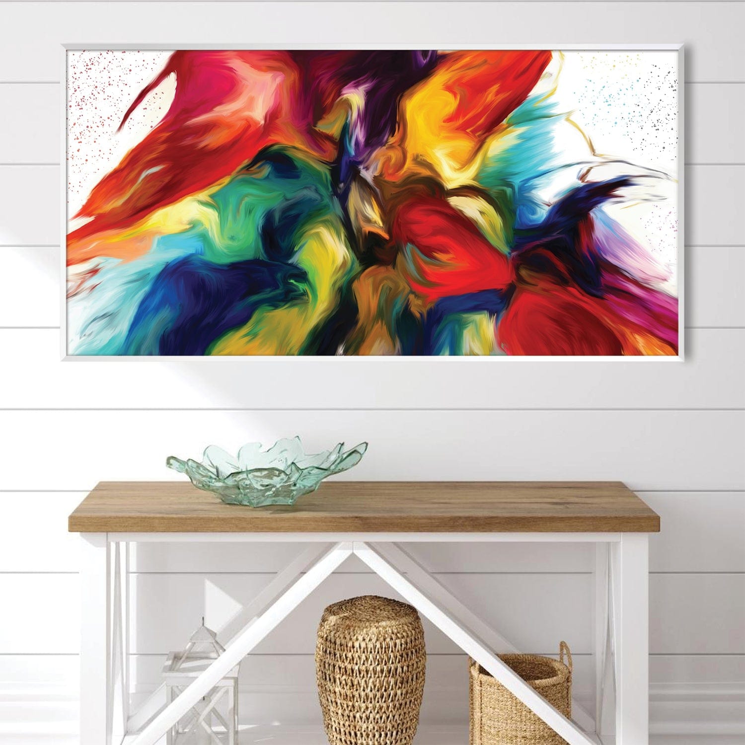 Rainbow Splash Canvas Art Clock Canvas