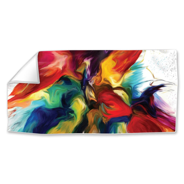 Rainbow Splash Easy Build Frame Posters, Prints, & Visual Artwork Fabric Print Only / 40 x 20in Clock Canvas