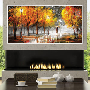 Rainy Autumn Walks Canvas Art Clock Canvas