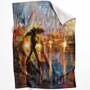 Rainy Cross Walk Blanket Blanket 75 x 100cm Clock Canvas
