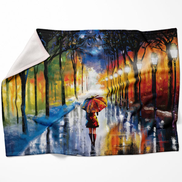 Rainy Stroll Blanket Blanket 75 x 100cm Clock Canvas