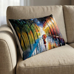 Rainy Stroll Cushion Cushion 13 x 19in Clock Canvas