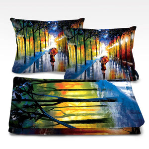Rainy Stroll Dream Home Bundle Bundle 2 Cushions & 1 Blanket Clock Canvas