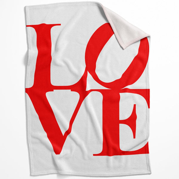 Red and White Love Blanket Blanket 75 x 100cm Clock Canvas