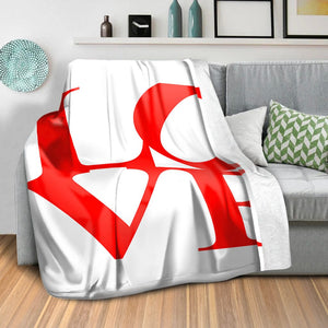 Red and White Love Blanket Blanket Clock Canvas