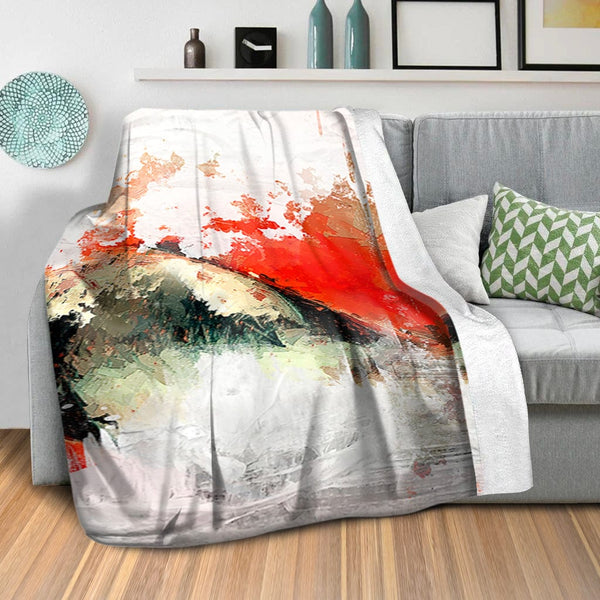 Red Curtain Blanket Blanket Clock Canvas