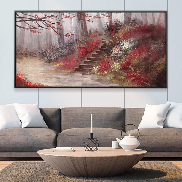 Red Leaf Passage Canvas Art 20 x 10in / Canvas Clock Canvas