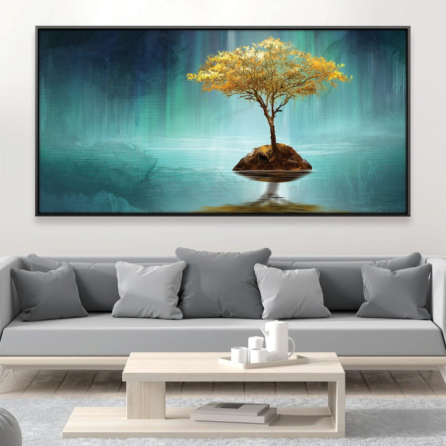Reflected Island Canvas Art Clock Canvas