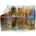 Reflecting Abstract Waters Blanket Blanket 30 x 40in Clock Canvas