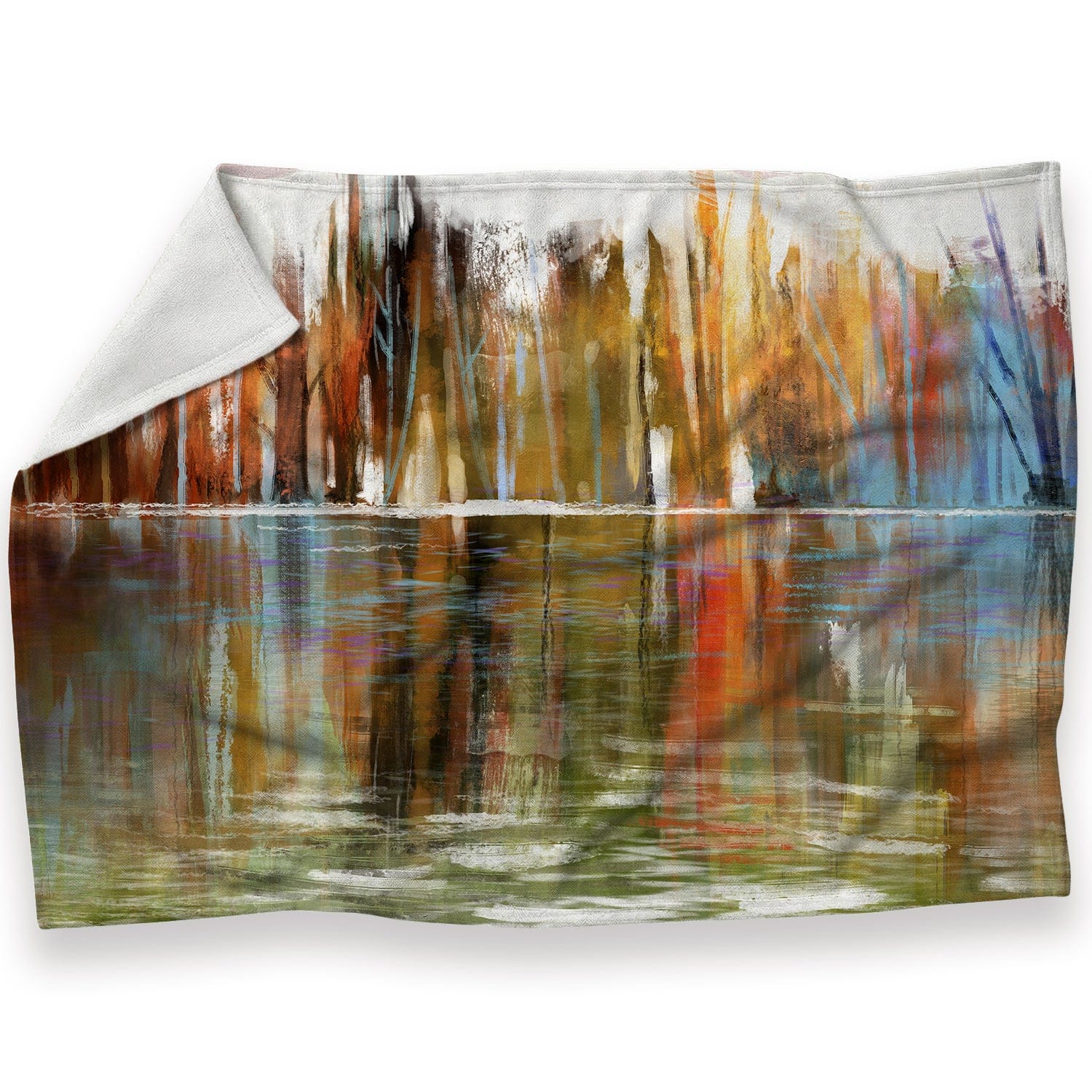 Reflecting Abstract Waters Blanket Blanket 30 x 40in Clock Canvas