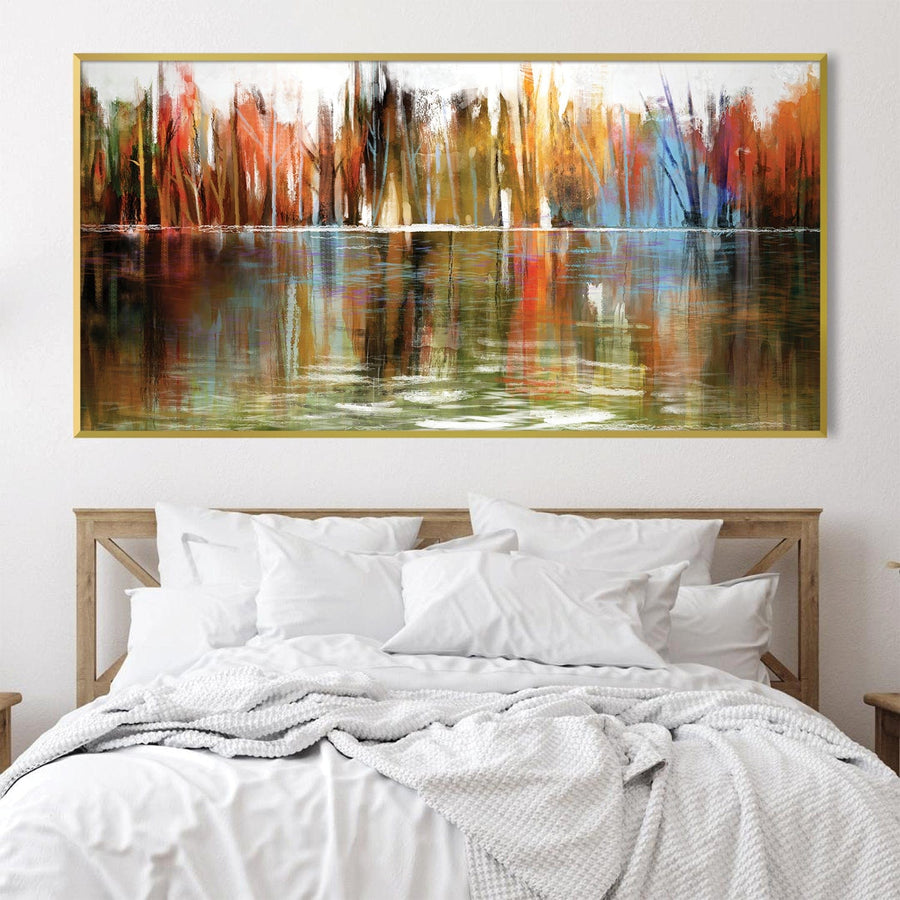 Reflecting Abstract Waters Canvas Art Clock Canvas