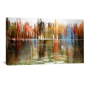 Reflecting Abstract Waters Canvas Art Clock Canvas