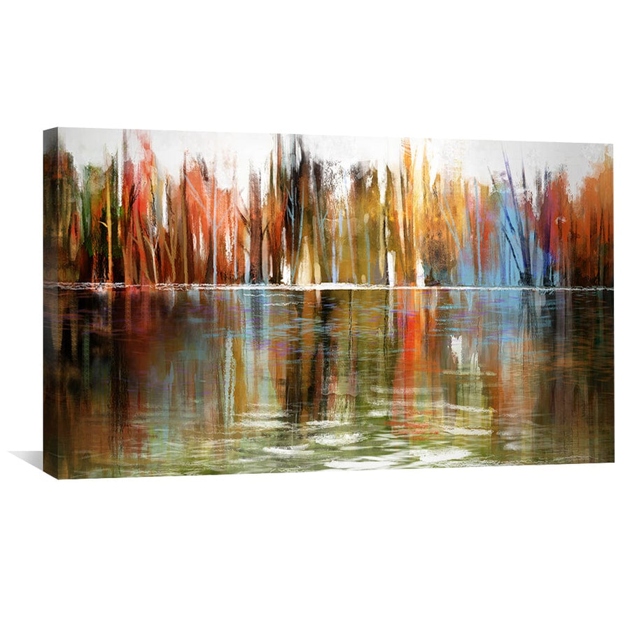 Reflecting Abstract Waters Canvas Art Clock Canvas