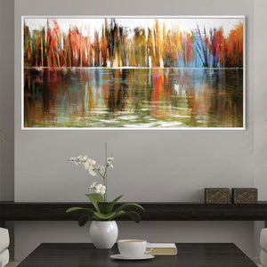 Reflecting Abstract Waters Canvas Art Clock Canvas