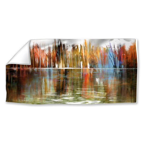 Reflecting Abstract Waters Easy Build Frame Posters, Prints, & Visual Artwork Fabric Print Only / 40 x 20in / Black Clock Canvas