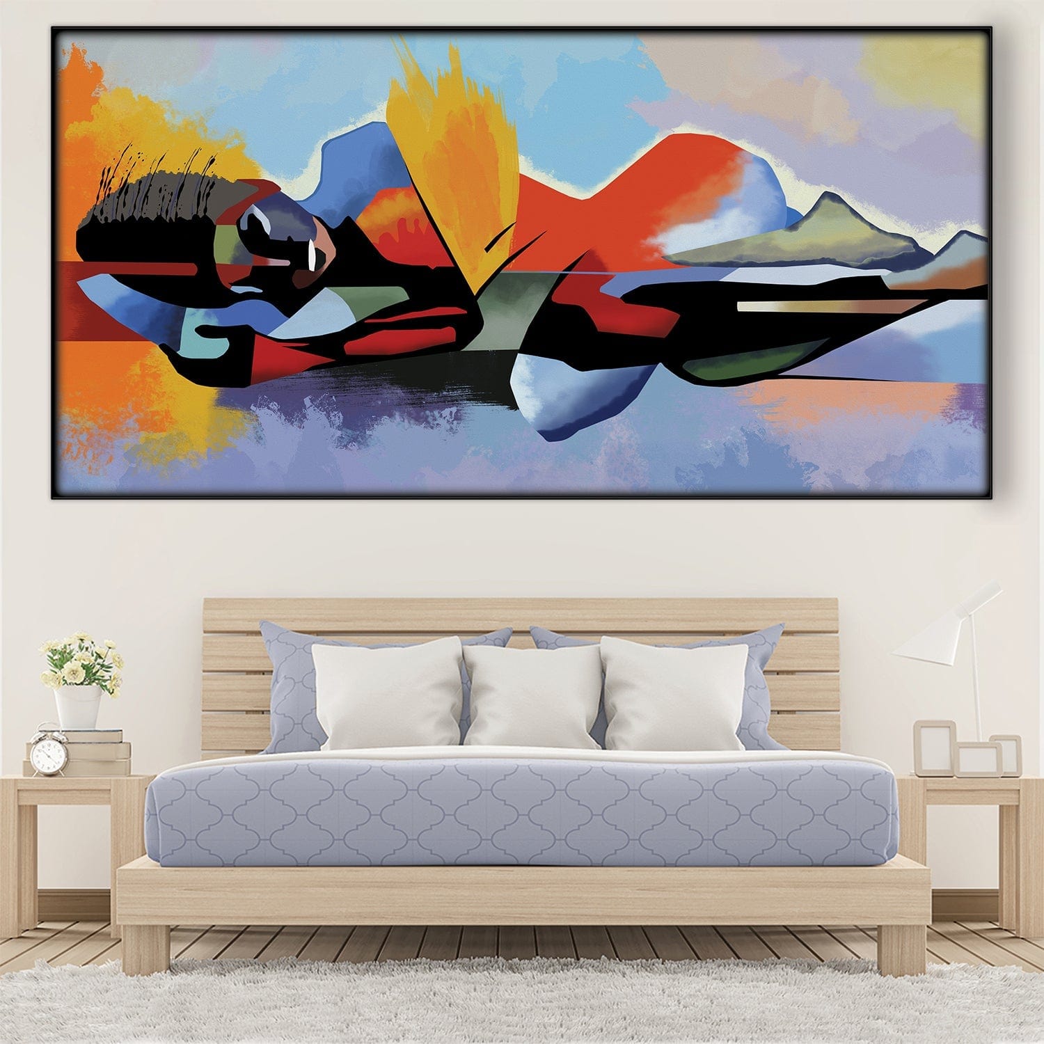Reflection Easy Build Frame Posters, Prints, & Visual Artwork Easy Build Frame & Fabric Print / 40 x 20in Clock Canvas