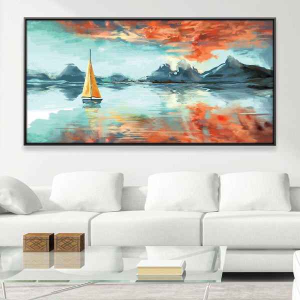 Reflections Afloat Canvas Art 20 x 10in / Canvas Clock Canvas