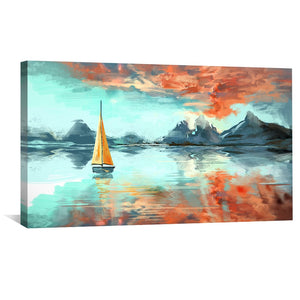 Reflections Afloat Canvas Art Clock Canvas