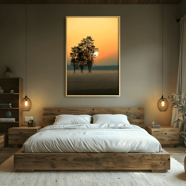 Rise Over the Field Canvas Art Clock Canvas