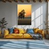 Rise Over the Field Canvas Art Clock Canvas