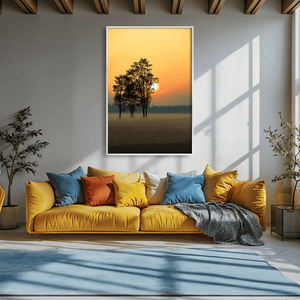 Rise Over the Field Canvas Art Clock Canvas