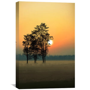 Rise Over the Field Canvas Art Clock Canvas