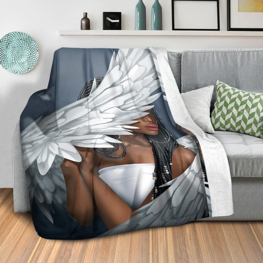 Rising Angels C Blanket Blanket Clock Canvas