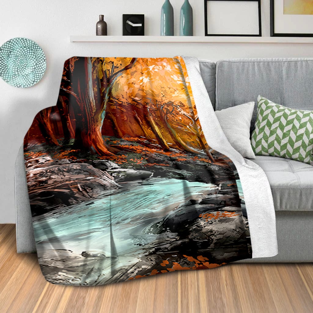 River Crossing Blanket Blanket Clock Canvas