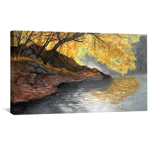 River Edge Canopy Canvas Art Clock Canvas