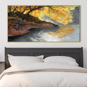 River Edge Canopy Canvas Art Clock Canvas
