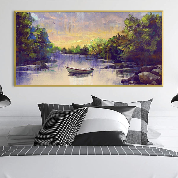 River’s Whisper Canvas Art Clock Canvas