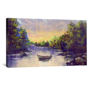 River’s Whisper Canvas Art Clock Canvas