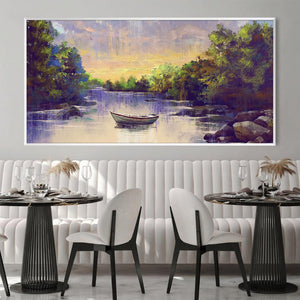 River’s Whisper Canvas Art Clock Canvas