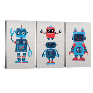 Robo Buddies Canvas Art Clock Canvas