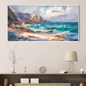 Rocky Shore Tide Canvas Art Clock Canvas