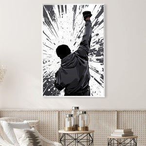 Rocky Win 11 Canvas Art Clock Canvas