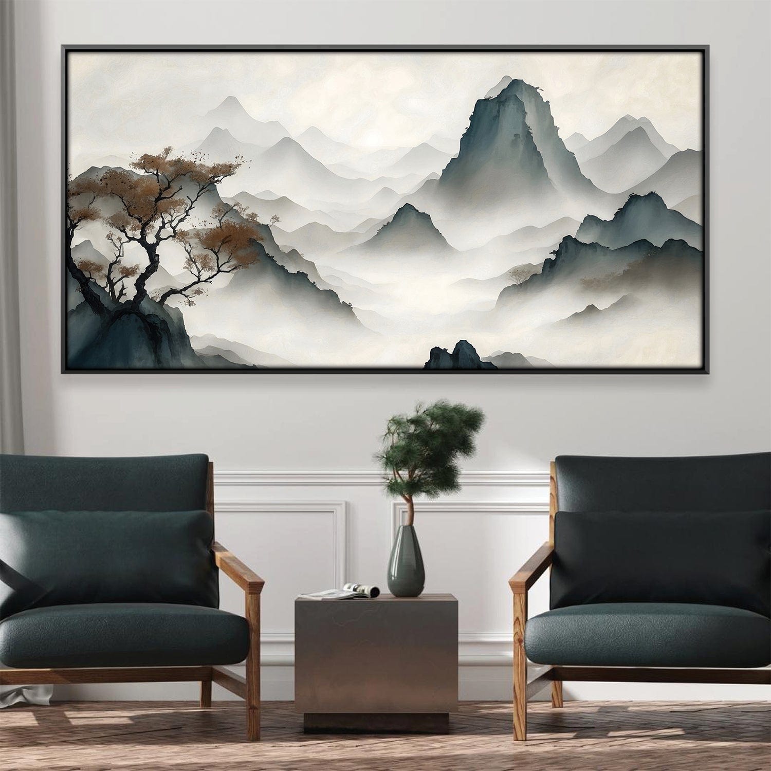 Rolling Peaks Canvas Art Clock Canvas