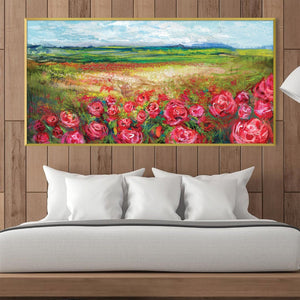 Rose Meadow Bliss Canvas Art Clock Canvas