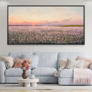Rosegold Prairie Canvas Art 20 x 10in / Canvas Clock Canvas