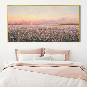 Rosegold Prairie Canvas Art Clock Canvas