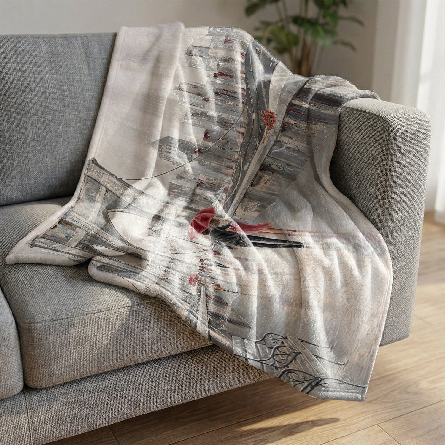 Roses Brooklyn Bridge Blanket Blanket Clock Canvas