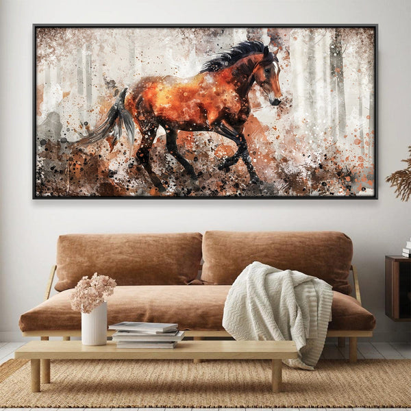 Rustic Gallop Canvas Art 20 x 10in / Canvas Clock Canvas