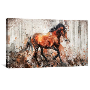 Rustic Gallop Canvas Art Clock Canvas